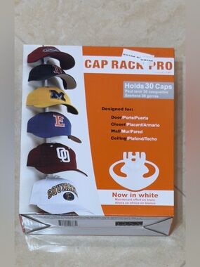 Hat Organizer in White - Holds 30 Caps